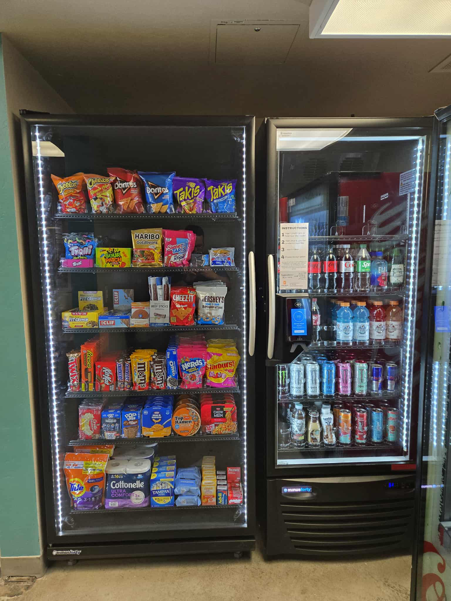 Smart vending machine with touchscreen and real-time inventory tracking